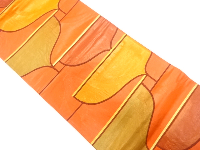 JAPANESE KIMONO / ANTIQUE FUKURO OBI / SILK / WOVEN ABSTRACT